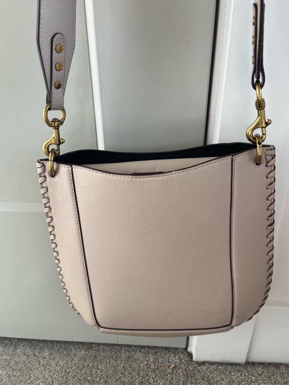 isabel marant oskan bag Leather Crossbody Saddle Bag in Beige - Picture 10 of 15